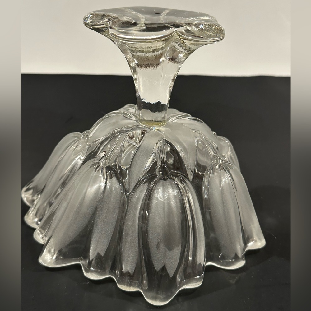 Mikasa Crystal Pedestal Tulips Satin Frosted Glass Footed Bowl 7" - Picture 8 of 9